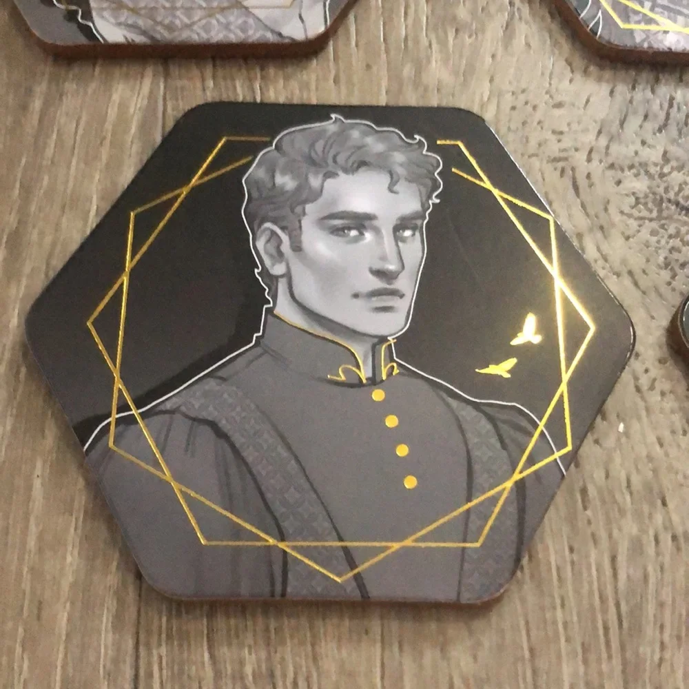 Fairyloot May 2021 Spellcraft Serpent & Dove inspired set of 4 foiled coasters